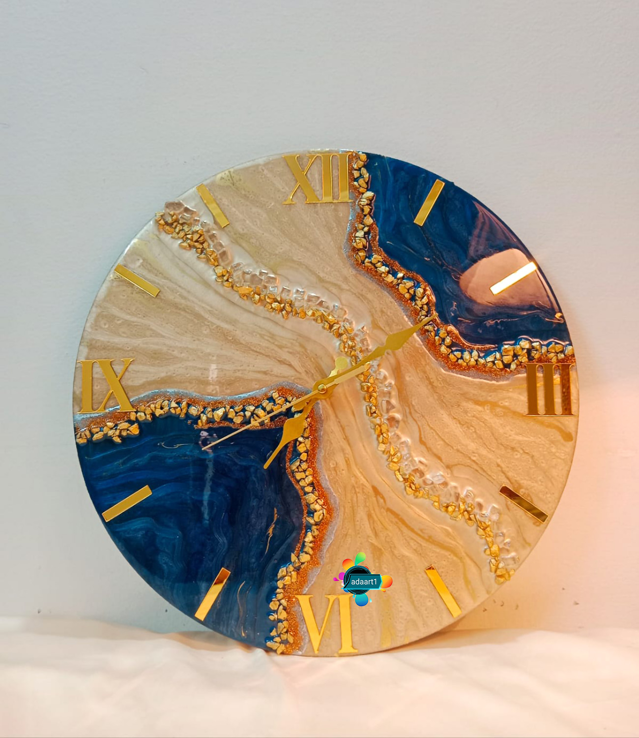 Resin Art Clock Marble Design