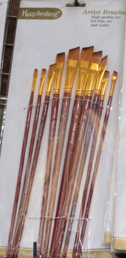 Artist Brushes high quality  Brown 10 Nos  Brand: Keepsmiling