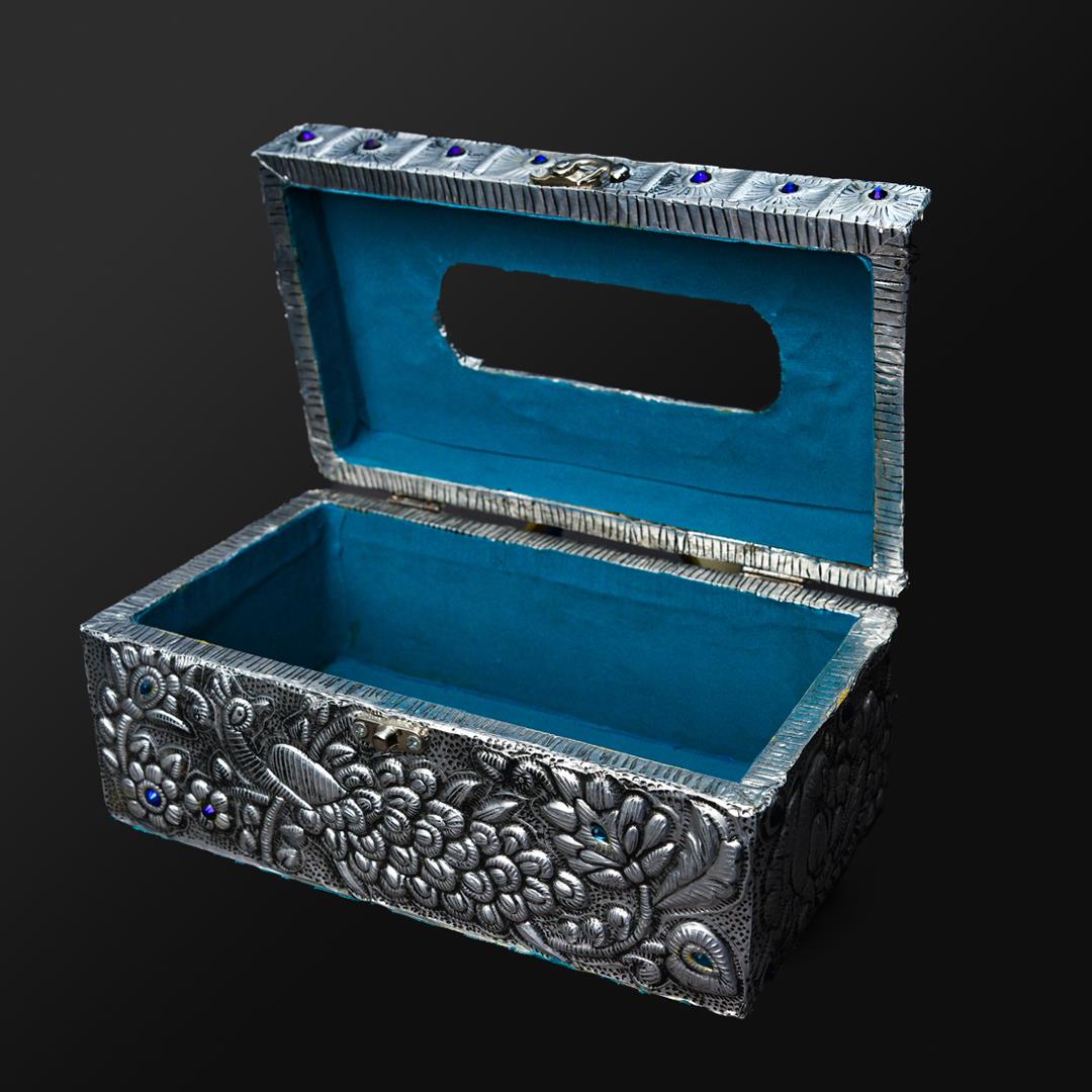 METAL TISSUE BOX SILVER