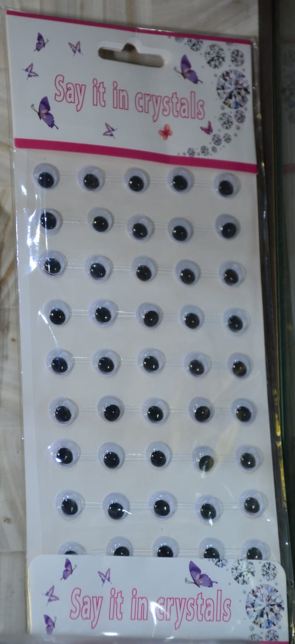 Google eyes  Say it in crystals  Packet